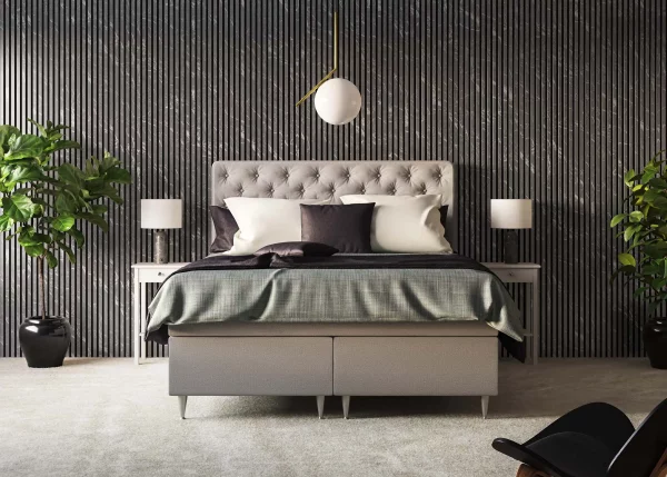 Ribbon-Design Alicante with Grey RecoSilent in Bedroom