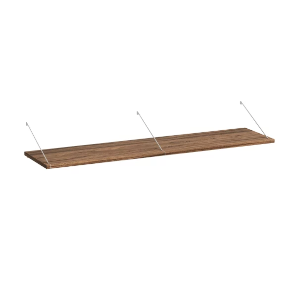 Brace shelf Walnut 1200mm white brackets