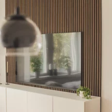Ribbon-Wood Rustic Smoked Oak in TV-room